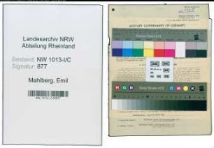 Entnazifizierung Emil Mahlberg , geb. 01.10.1905 (Vertreter)