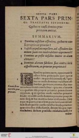 Sexta pars princi. tractatvs fevdorvm: Quibus ex causis dominus proprietatem amittat