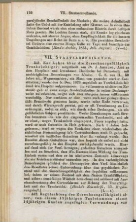 VII. Staatsarzneikunde.