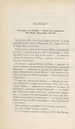 Chapitre V. Campagne du Tonkin ...