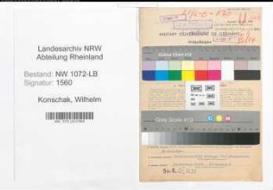 Entnazifizierung Wilhelm Konschak , geb. 04.08.1904 (Angestellter)