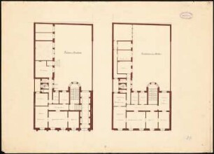 Wohnhaus Falk-Ring, Mainz: Grundrisse Erdgeschoss, 1. Obergeschoss 1:100