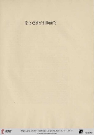 Die Selbstbildnisse