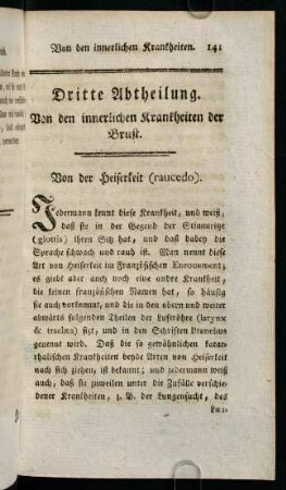 141-304, Dritte Abtheilung. Von den innerlichen Krankheiten der Brust