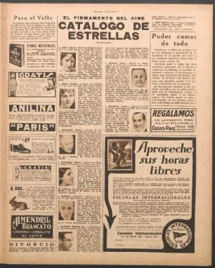 Catálogo de estrellas : El firmamento del cine