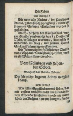 Vom Neündten und Zehenden Gebott.