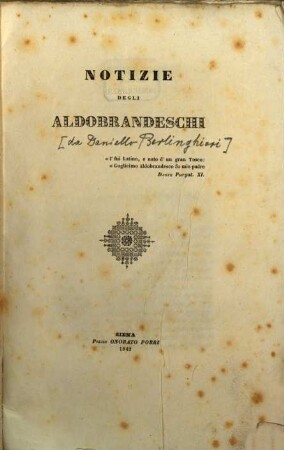 Notizie degli Aldobrandeschi