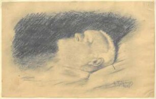 Zeichnung "Victor Hugo sur son lit de mort"
