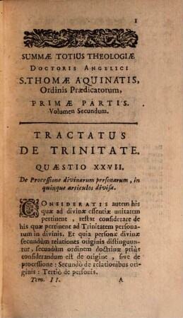 Summa Totius Theologiae S. Thomae Aquinatis, Doctoris Angelici ordinis Praedicatorum, 2