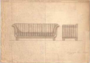 Bertsch, Karl; Möbelentwürfe - Sofa (Ansichten)