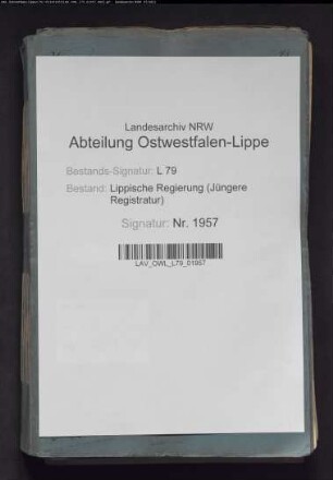 Katasterverwaltung, Band 1