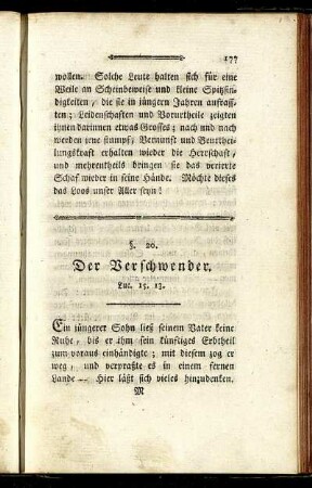 §. 20. Der Verschwender.