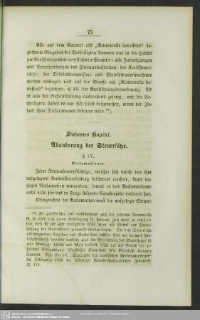 Siebentes Kapitel. Abänderung der Steuersätze