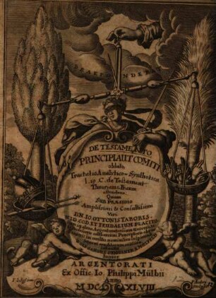 De Testamento. Principi, Aut Comiti oblato, Tractatio Analytico-Synthetica : l. 19. C. de Testament. Theoriam & Praxin ostendens