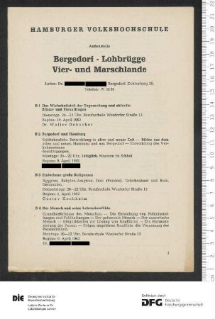 Programm 3. Trimester 1961/1962