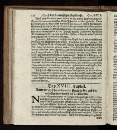 Das XVIII. Capitel. Antwort auff die restirenden Einwürffe: und unverhoffter newer beweiß deß Vollmonds
