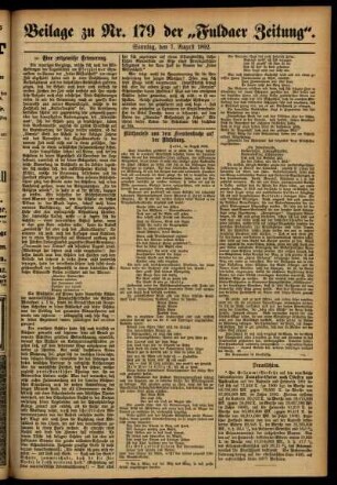 Zweite Ausgabe vom Sonntag, den 07. August 1892.