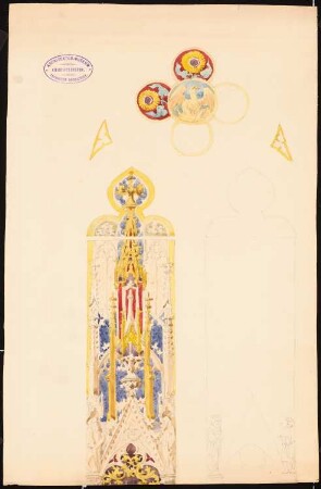 Kirchenfenster oder Nischenausmalung: Ansicht, Details