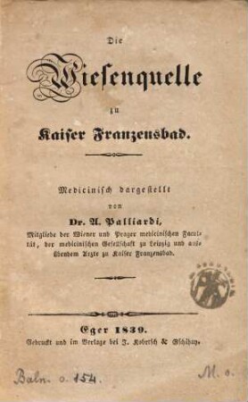 Die Wiesenquelle zu Kaiser Franzensbad