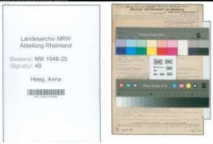 Entnazifizierung Anna Heeg , geb. 15.08.1909 (Kauffrau)