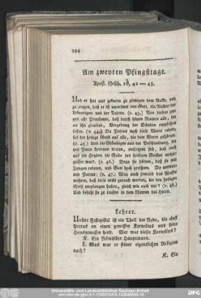 Am zweyten Pfingsttage. Apost. Gesch. 10, 42-48.
