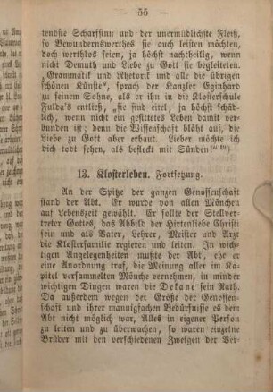 13. Klosterleben. Fortsetzung.