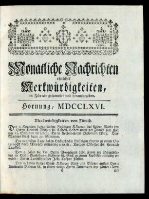 Hornung, MDCCLXVI