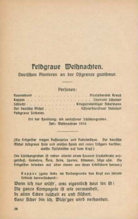 Feldgraue Weihnachten : Deutschen Pionieren an der Ostgrenze gewidmet