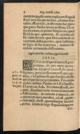 Quid valeat hoc verbum, Quod interest. Cap. II.