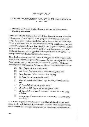 Zu handlungslogischen Implikationen linguistischer Aussagen