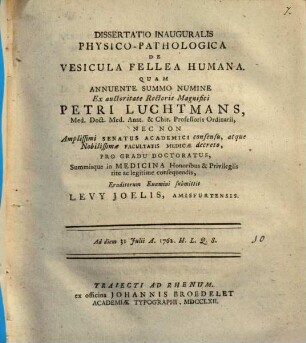 Diss. inaug. phys.-path. de vesicula fellea humana