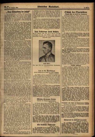 Zweite Ausgabe vom Freitag, den 23. Februar 1934.