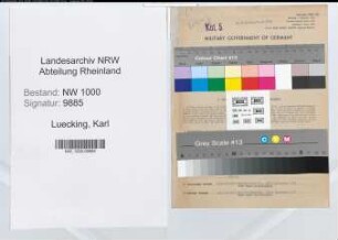 Entnazifizierung Karl Luecking, geb. 30.12.1891 (Landesinspektor)