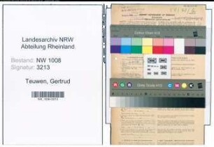 Entnazifizierung Gertrud Teuwen , geb. 10.02.1909 ()