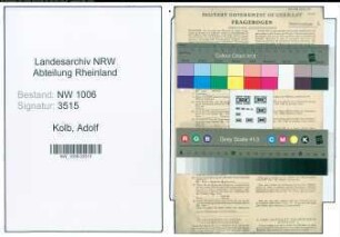 Entnazifizierung Adolf Kolb , geb. 17.10.1902 (Geschaeftsfuehrer)
