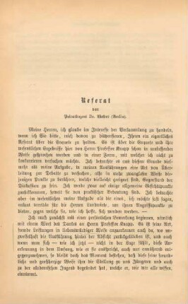 Referat von Privatdozent Dr. Weber (Berlin)