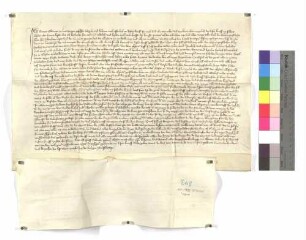 Erblehensrevers Conrad Elbrunners von Lienzingen (Lientzingen) um den dortigen Hof des Klosters Maulbronn, genannt der Burghof.