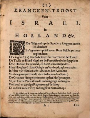 Kranckentroost voor Israel in Holland : Met een ernstige aenspraek aen de ... De Staeten van Holland en West-Vriesland