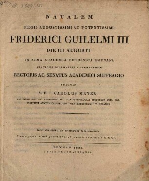 Disquisitio de arteriarum regeneratione : promulgantur simul quaestiones et praemia certaminis litterarii