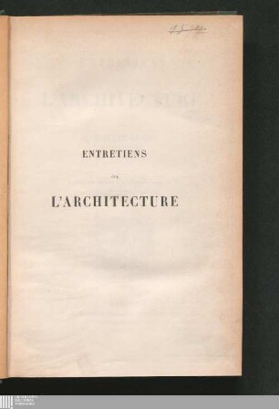 2: Entretiens sur l'architecture