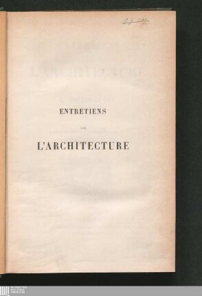 2: Entretiens sur l'architecture