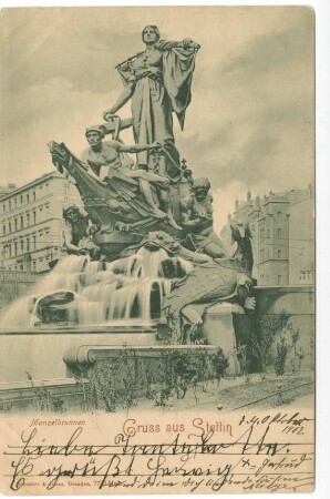 Gruss aus Stettin. Manzelbrunnen