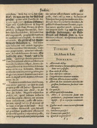 Titulus V. De Actore & Reo.