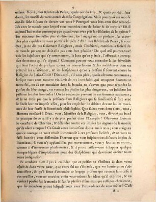 Lettre circulaire pour l'année 1773, aux Chanoines reguliers de la Congregation de France
