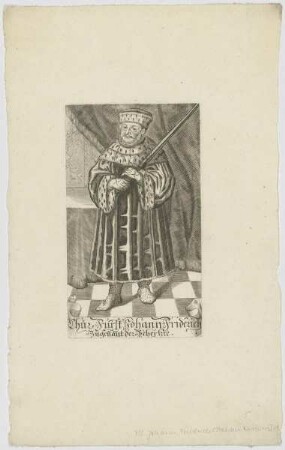 Bildnis Chur-Fürst Johann Friderich, zugenant der Behertzte