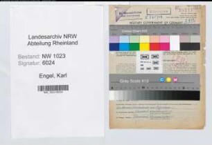 Entnazifizierung Karl Engel , geb. 23.05.1890 (Rektor)