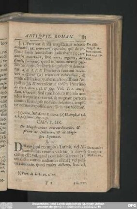 Caput. IIX. De Magistratibus extraordinariis, & primo de Dictatore, & de Magistro Equitum.