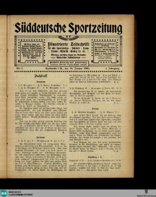 Süddeutsche Sportzeitung : Illustrierte Zeitschrift für Fussball, Leicht-Athletik, Tennis, Hockey, Cricket etc.