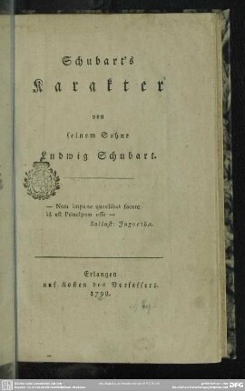 Schubart's Karakter
