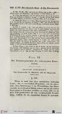 Cap. VI: Der Staatsorganismus der athenischen Demokratie